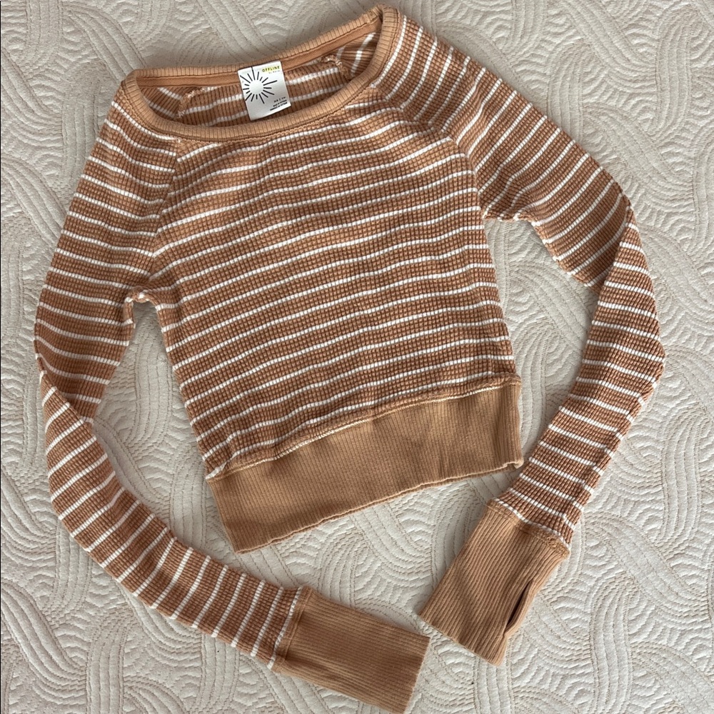 Cropped Waffle Shirt
